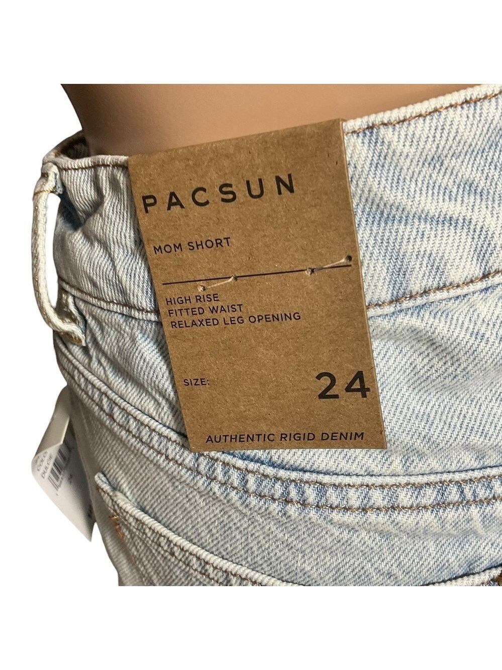 PacSun Mom Short Size 24 Shorts High Rise Light Wash Denim NWT Pacific Sunwear - Picture 8 of 15